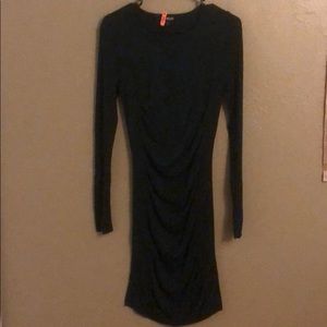 Long sleeve hunter green sweater dress